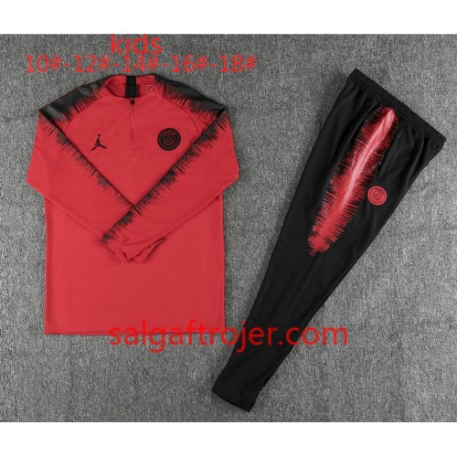 PSG Børn Sweatshirt Dragt Jordan Rød 2018-2019 PSG Børn Sweatshirt Dragt Jordan Rød 2018-2019